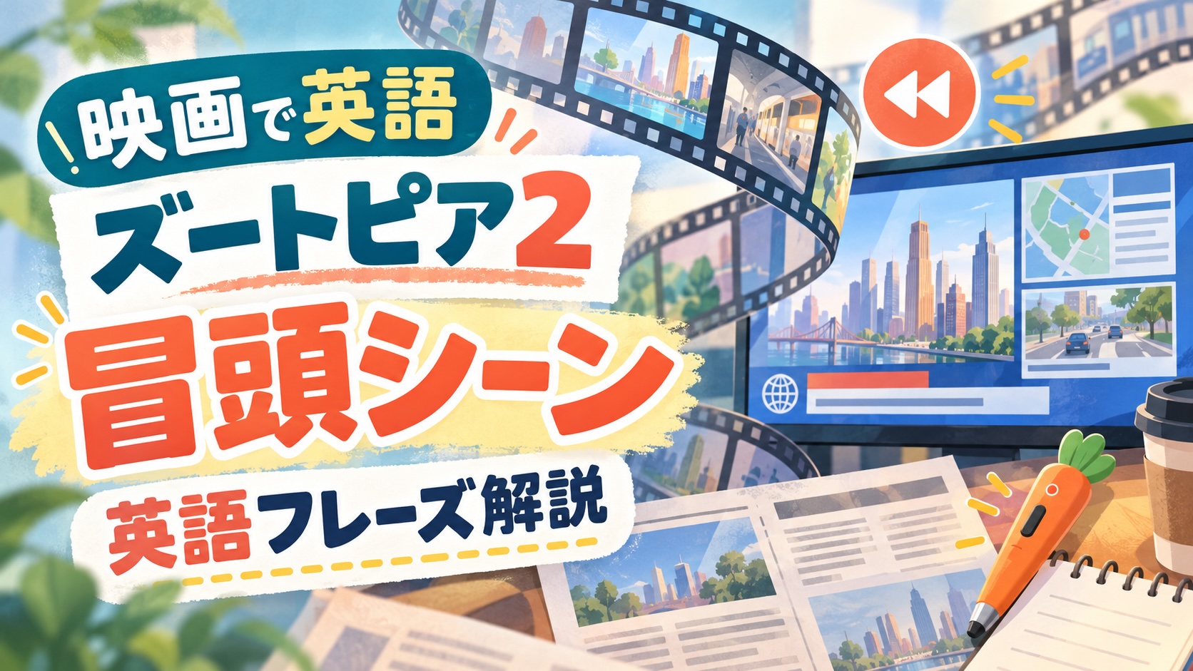 ズートピア2の冒頭シーンに登場する英語表現を紹介するサムネイル